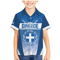 Custom Greece Football Family Matching Mermaid Dress and Hawaiian Shirt Go Ethniki Coat Of Arms Style