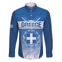 Custom Greece Football Family Matching Off The Shoulder Long Sleeve Dress and Hawaiian Shirt Go Ethniki Coat Of Arms Style