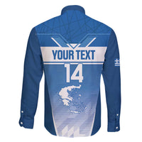 Custom Greece Football Family Matching Off The Shoulder Long Sleeve Dress and Hawaiian Shirt Go Ethniki Coat Of Arms Style