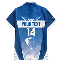 Custom Greece Football Family Matching Off Shoulder Maxi Dress and Hawaiian Shirt Go Ethniki Coat Of Arms Style