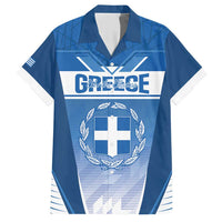 Custom Greece Football Family Matching Short Sleeve Bodycon Dress and Hawaiian Shirt Go Ethniki Coat Of Arms Style