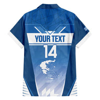 Custom Greece Football Family Matching Short Sleeve Bodycon Dress and Hawaiian Shirt Go Ethniki Coat Of Arms Style