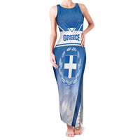 Custom Greece Football Family Matching Tank Maxi Dress and Hawaiian Shirt Go Ethniki Coat Of Arms Style