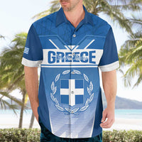 Custom Greece Football Hawaiian Shirt Go Ethniki Coat Of Arms Style