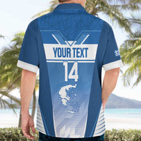Custom Greece Football Hawaiian Shirt Go Ethniki Coat Of Arms Style