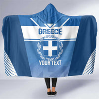 Custom Greece Football Hooded Blanket Go Ethniki Coat Of Arms Style