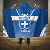 Custom Greece Football Hooded Blanket Go Ethniki Coat Of Arms Style