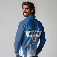 Custom Greece Football Long Sleeve Polo Shirt Go Ethniki Coat Of Arms Style