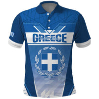 Custom Greece Football Polo Shirt Go Ethniki Coat Of Arms Style