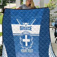 Custom Greece Football Quilt Go Ethniki Coat Of Arms Style