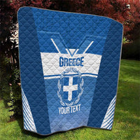 Custom Greece Football Quilt Go Ethniki Coat Of Arms Style