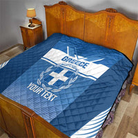 Custom Greece Football Quilt Go Ethniki Coat Of Arms Style