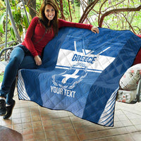 Custom Greece Football Quilt Go Ethniki Coat Of Arms Style