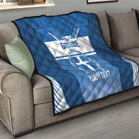 Custom Greece Football Quilt Go Ethniki Coat Of Arms Style