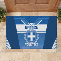 Custom Greece Football Rubber Doormat Go Ethniki Coat Of Arms Style