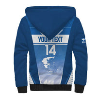 Custom Greece Football Sherpa Hoodie Go Ethniki Coat Of Arms Style
