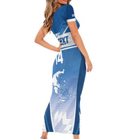 Custom Greece Football Short Sleeve Bodycon Dress Go Ethniki Coat Of Arms Style