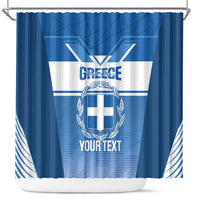 Custom Greece Football Shower Curtain Go Ethniki Coat Of Arms Style