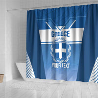 Custom Greece Football Shower Curtain Go Ethniki Coat Of Arms Style