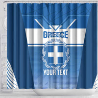 Custom Greece Football Shower Curtain Go Ethniki Coat Of Arms Style