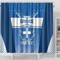 Custom Greece Football Shower Curtain Go Ethniki Coat Of Arms Style