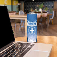 Custom Greece Football Skinny Tumbler Go Ethniki Coat Of Arms Style