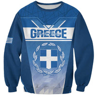 Custom Greece Football Sweatshirt Go Ethniki Coat Of Arms Style