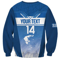 Custom Greece Football Sweatshirt Go Ethniki Coat Of Arms Style