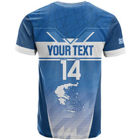 Custom Greece Football T Shirt Go Ethniki Coat Of Arms Style