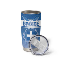 Custom Greece Football Tumbler Cup Go Ethniki Coat Of Arms Style
