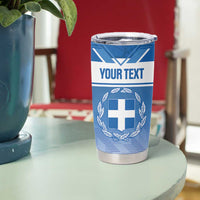 Custom Greece Football Tumbler Cup Go Ethniki Coat Of Arms Style