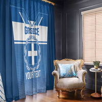Custom Greece Football Window Curtain Go Ethniki Coat Of Arms Style