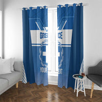 Custom Greece Football Window Curtain Go Ethniki Coat Of Arms Style