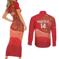Custom Armenia Football Couples Matching Short Sleeve Bodycon Dress and Long Sleeve Button Shirt Come On Havakakan