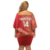 Custom Armenia Football Family Matching Off Shoulder Short Dress and Hawaiian Shirt Come On Havakakan