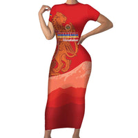 Custom Armenia Football Family Matching Short Sleeve Bodycon Dress and Hawaiian Shirt Come On Havakakan