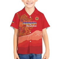 Custom Armenia Football Family Matching Short Sleeve Bodycon Dress and Hawaiian Shirt Come On Havakakan