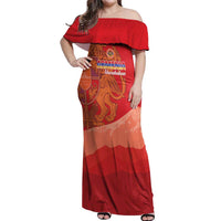 Custom Armenia Football Off Shoulder Maxi Dress Come On Havakakan