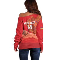 Custom Armenia Football Off Shoulder Sweater Come On Havakakan