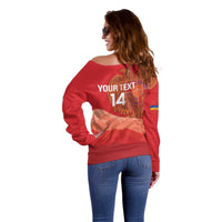 Custom Armenia Football Off Shoulder Sweater Come On Havakakan