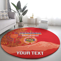 Custom Armenia Football Round Carpet Come On Havakakan