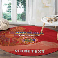 Custom Armenia Football Round Carpet Come On Havakakan