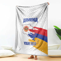 Custom Armenia Football Blanket Armenian Map Knot Pattern