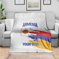 Custom Armenia Football Blanket Armenian Map Knot Pattern