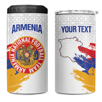 Custom Armenia Football 4 in 1 Can Cooler Tumbler Armenian Map Knot Pattern