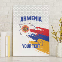 Custom Armenia Football Canvas Wall Art Armenian Map Knot Pattern