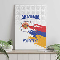 Custom Armenia Football Canvas Wall Art Armenian Map Knot Pattern