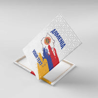 Custom Armenia Football Canvas Wall Art Armenian Map Knot Pattern