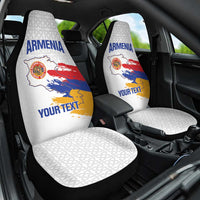 Custom Armenia Football Car Seat Cover Armenian Map Knot Pattern