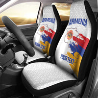 Custom Armenia Football Car Seat Cover Armenian Map Knot Pattern
